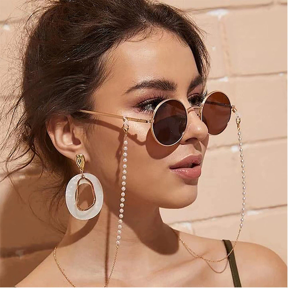 Sunglass Retainer Cord - 2025 Eyeglasses Chain Imitation Pearl Beaded