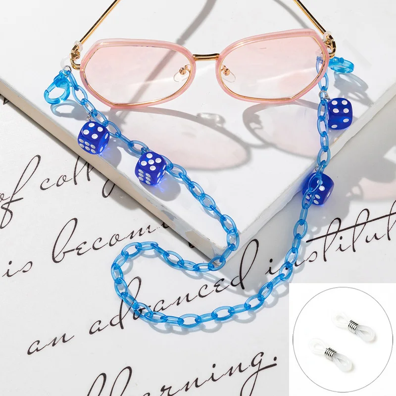 New Trendy Dice Colorful Acryl - Sunglass Retainer Cord recension och pris